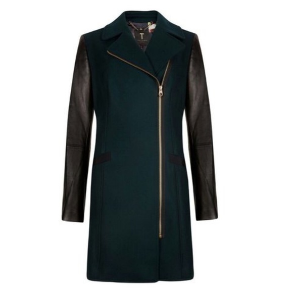 Ted Baker Alycia Coat Leather & Cashmere blend - Picture 2 of 8